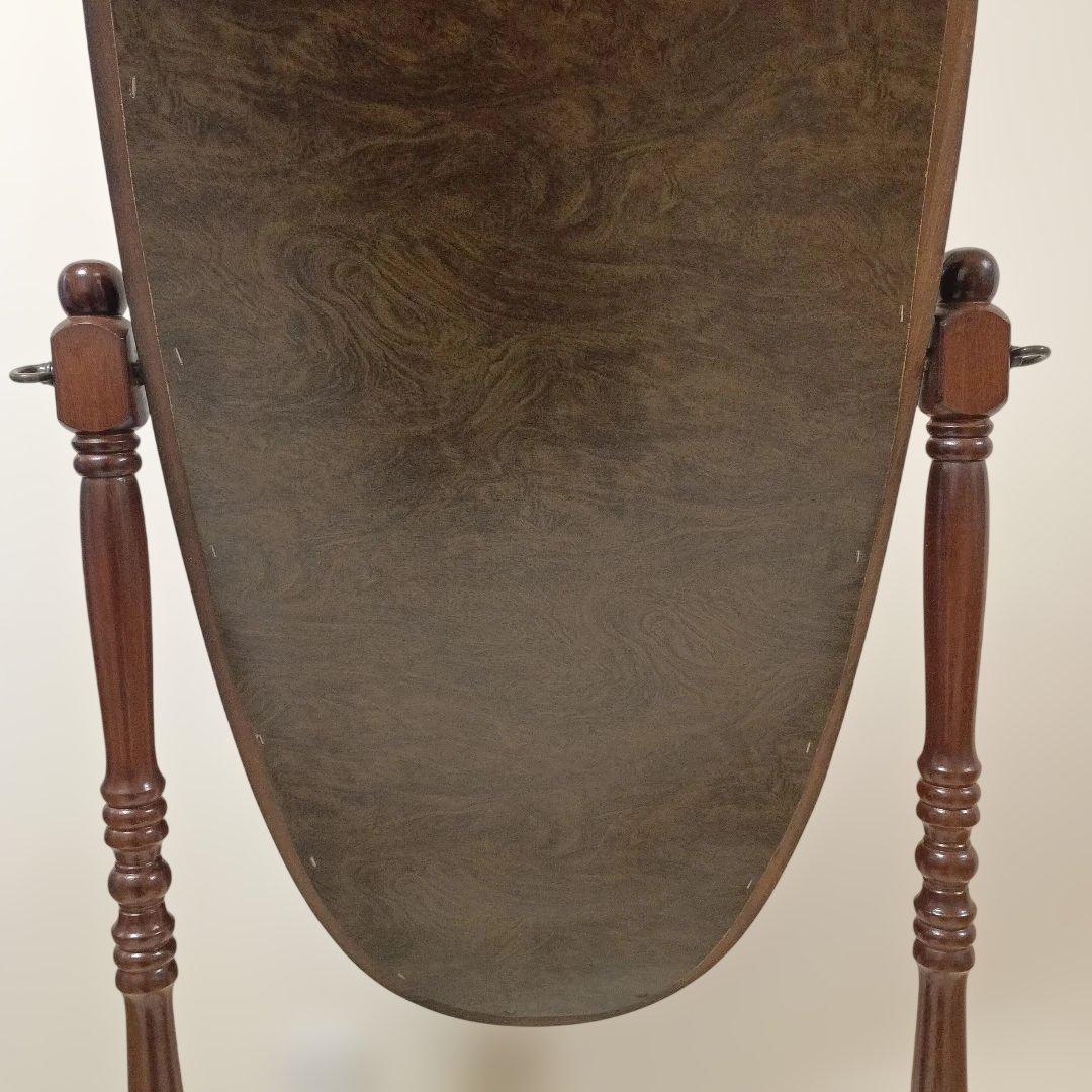 アンティーク オーバル型 ヴィンテージ レトロ スタンドミラー 木製 姿鏡942