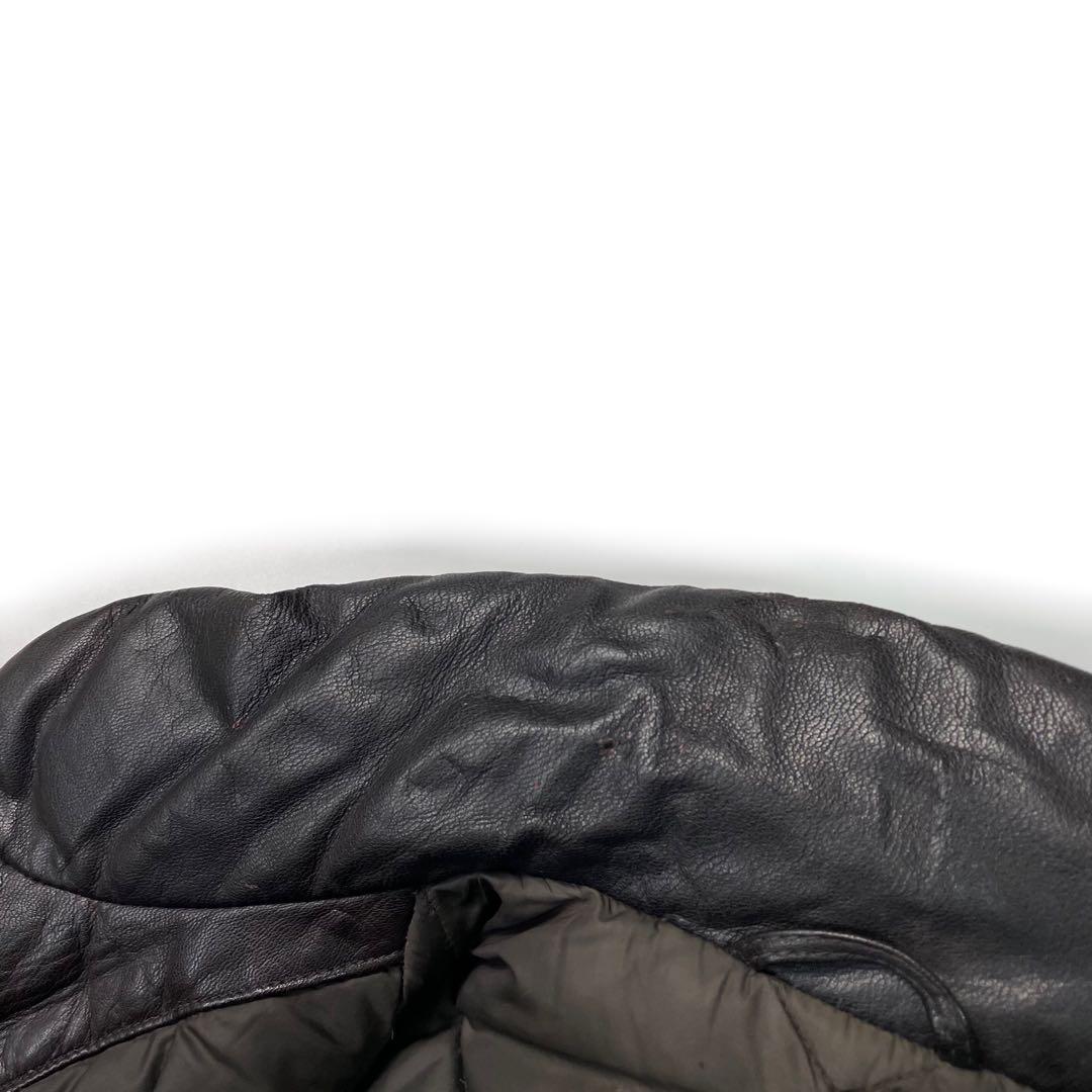 80’s Eddie Bauer 黒タグ レザーダウンベスト グースダウン