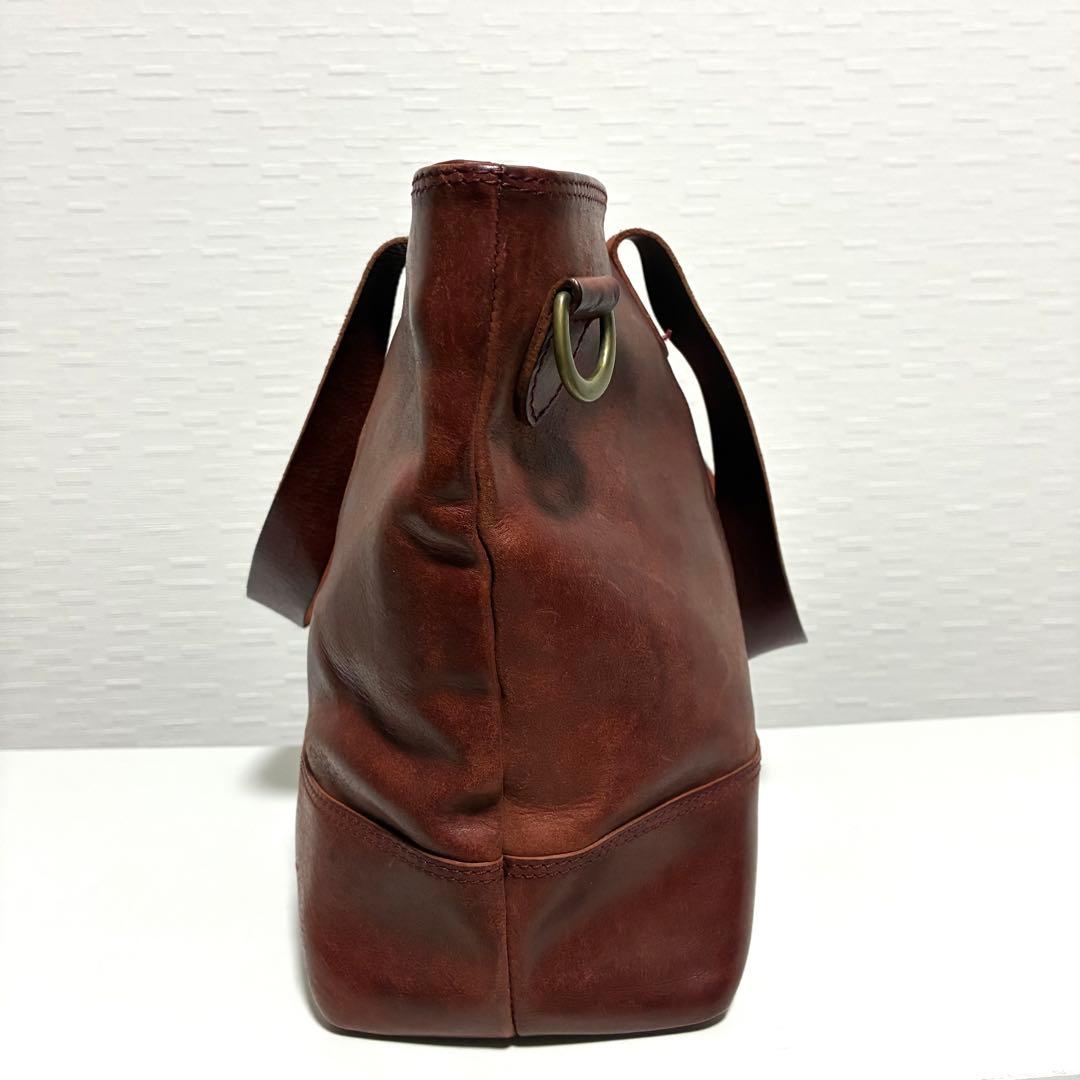 RYU トートバッグ ショルダーバッグ ブラウン 赤茶色 オールレザー 2way