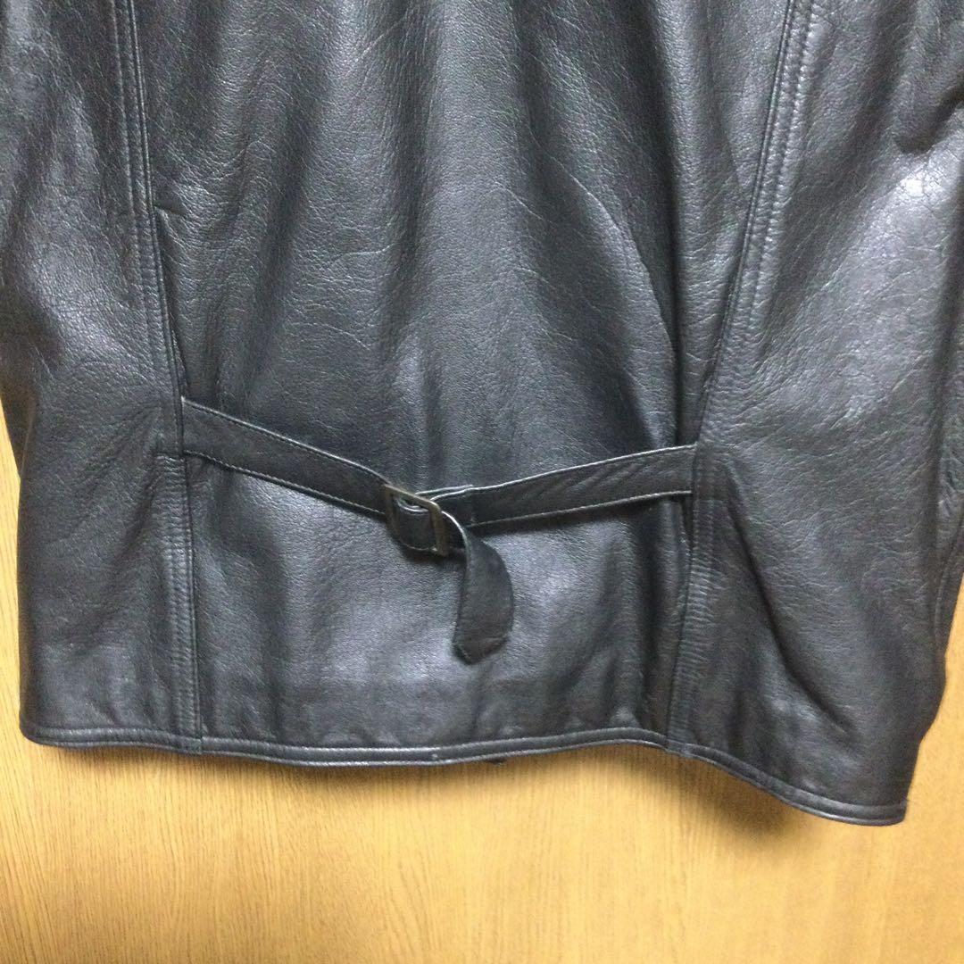 【古着ヴィンテージ】GIVERNY マルチポケット黒レザーベストハンティング L