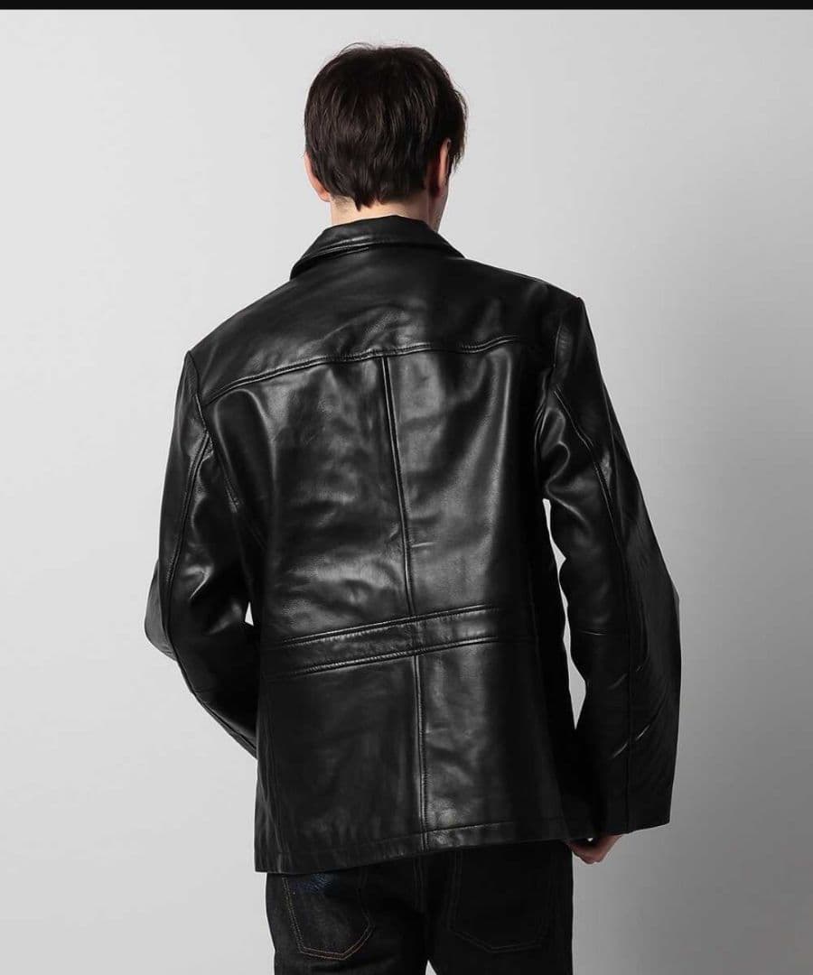 黒レザージャケット　ヌーディジーンズ 　革ジャン