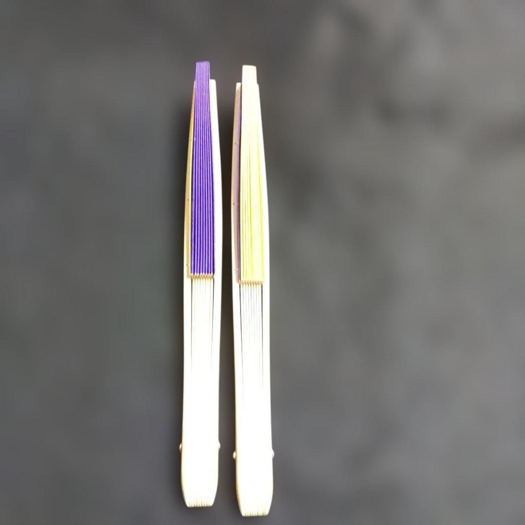 舞扇 (27) 未使用 美品 裏表色違い 扇子2本セット 約29cm プレゼント