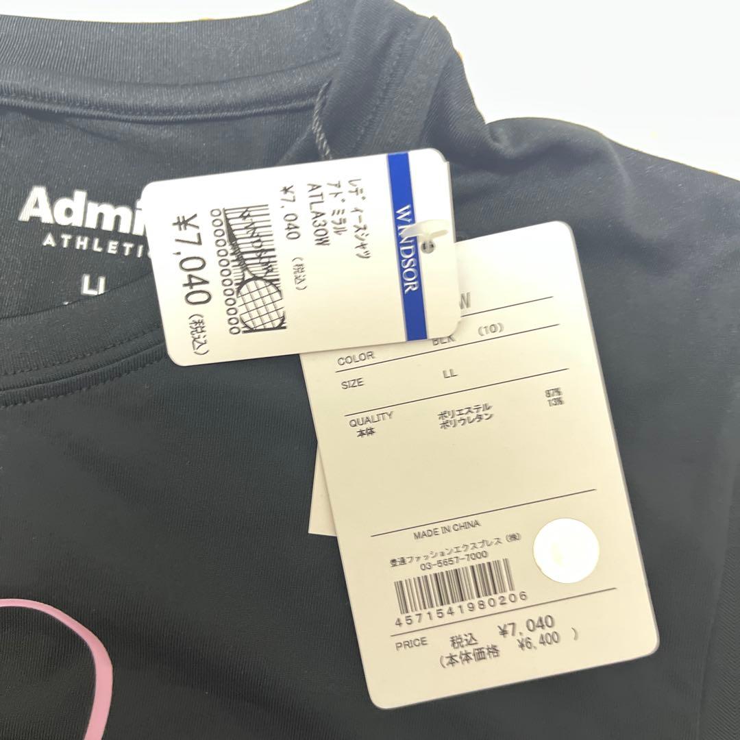 【新品】アドミラル　テニス　Tシャツ　ブラック（レディースLL）