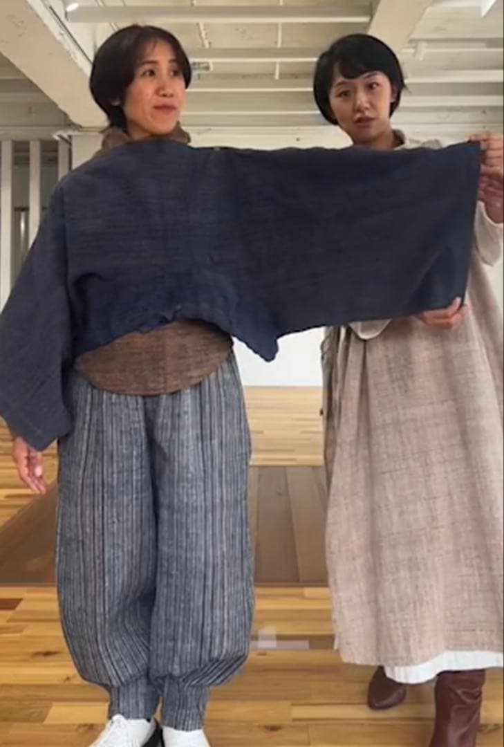 うさとの服  usaato ヘンプコットン 藍染め マルチウェイトップス 美品