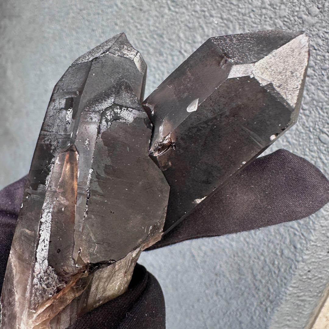 【金運· 魔除 ·浄化】煙水晶スモーキークォーツ 水晶クラスター 原石A1634