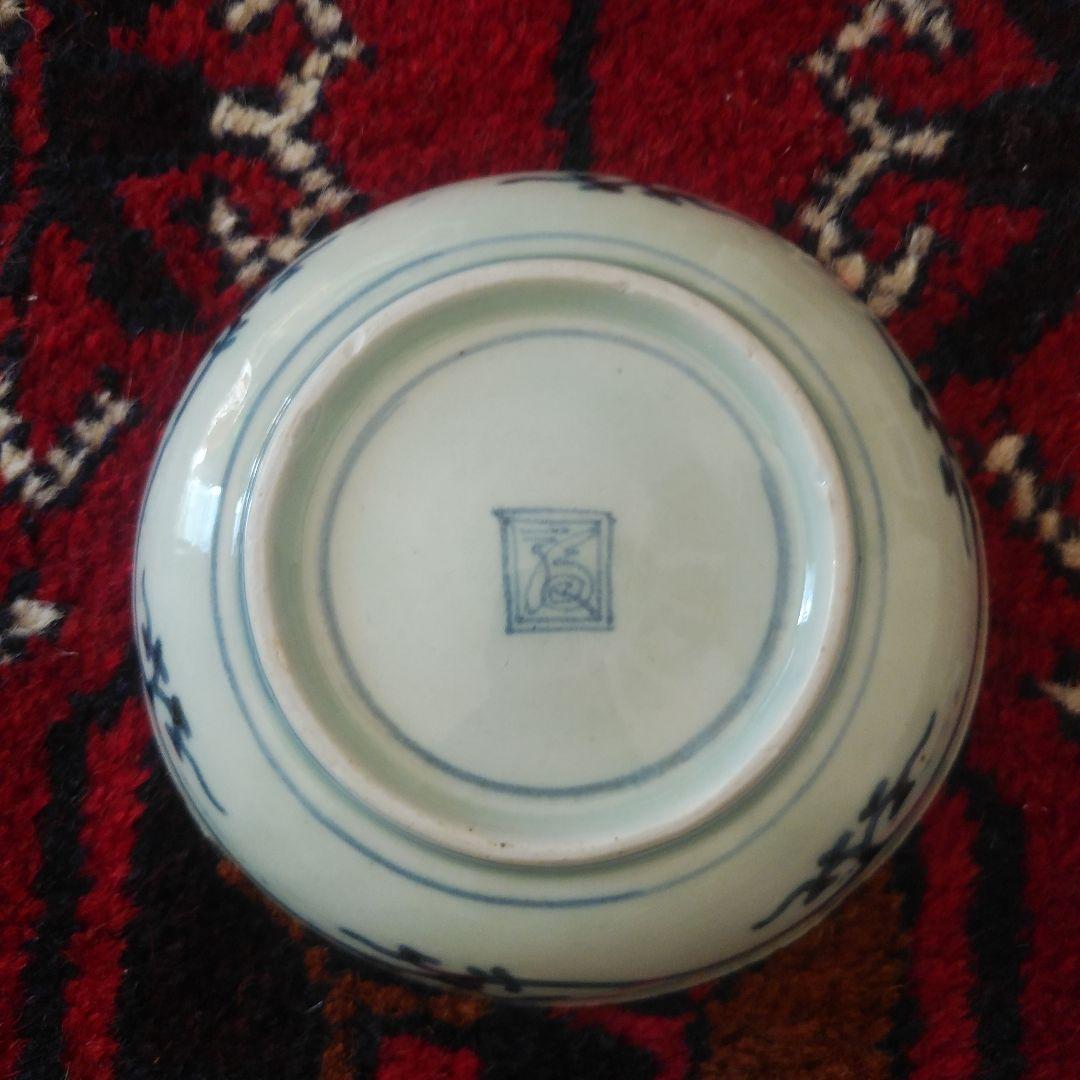 ご予約済み 珍品 古伊万里 染付 花唐草文輪花皿 なます皿 渦福