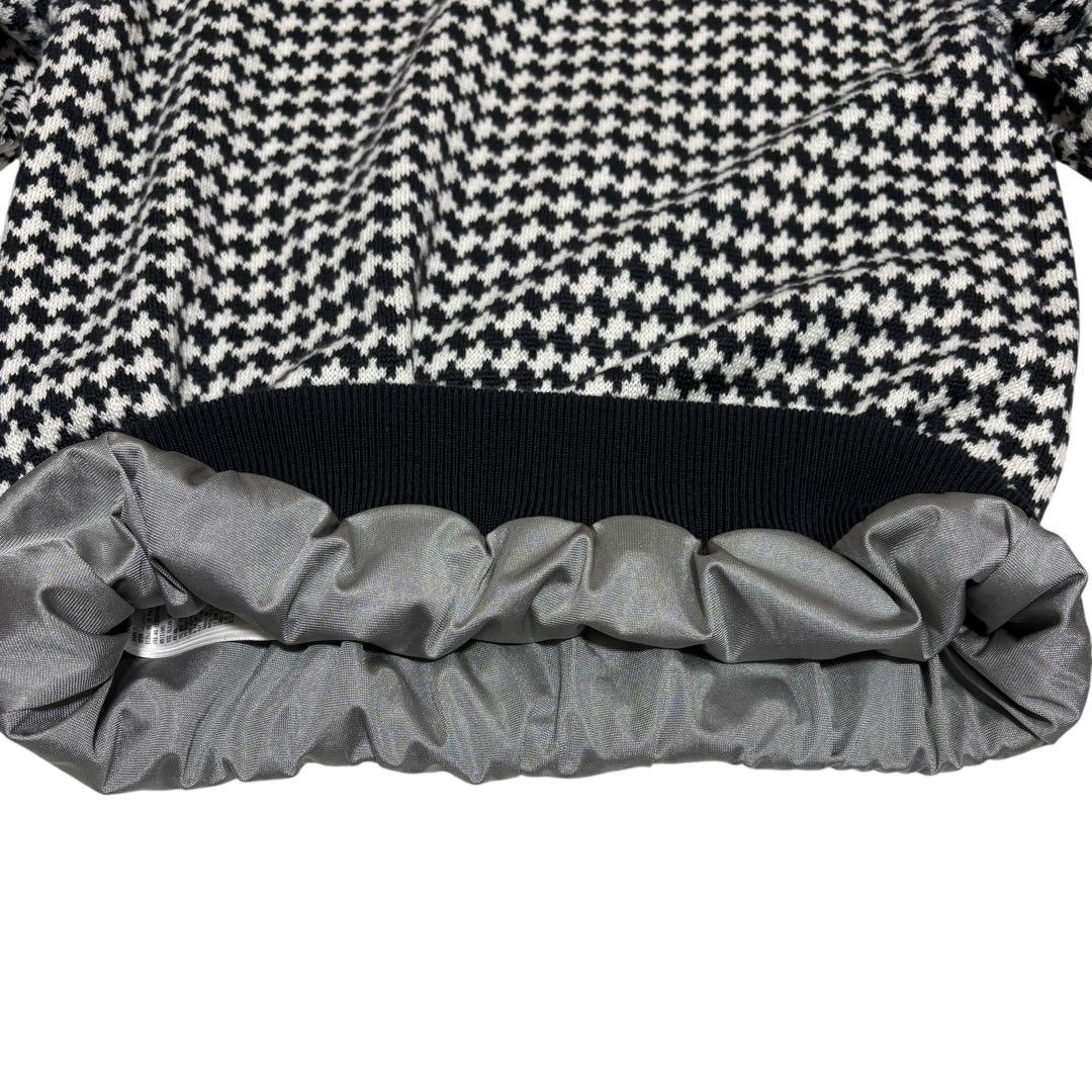 サイズL Callaway裏地防風蓄熱保温　千鳥柄　総織柄Vネックニットセーター