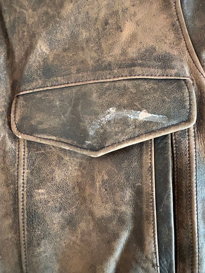 古着　HUGO BOSS レザージャケット　48