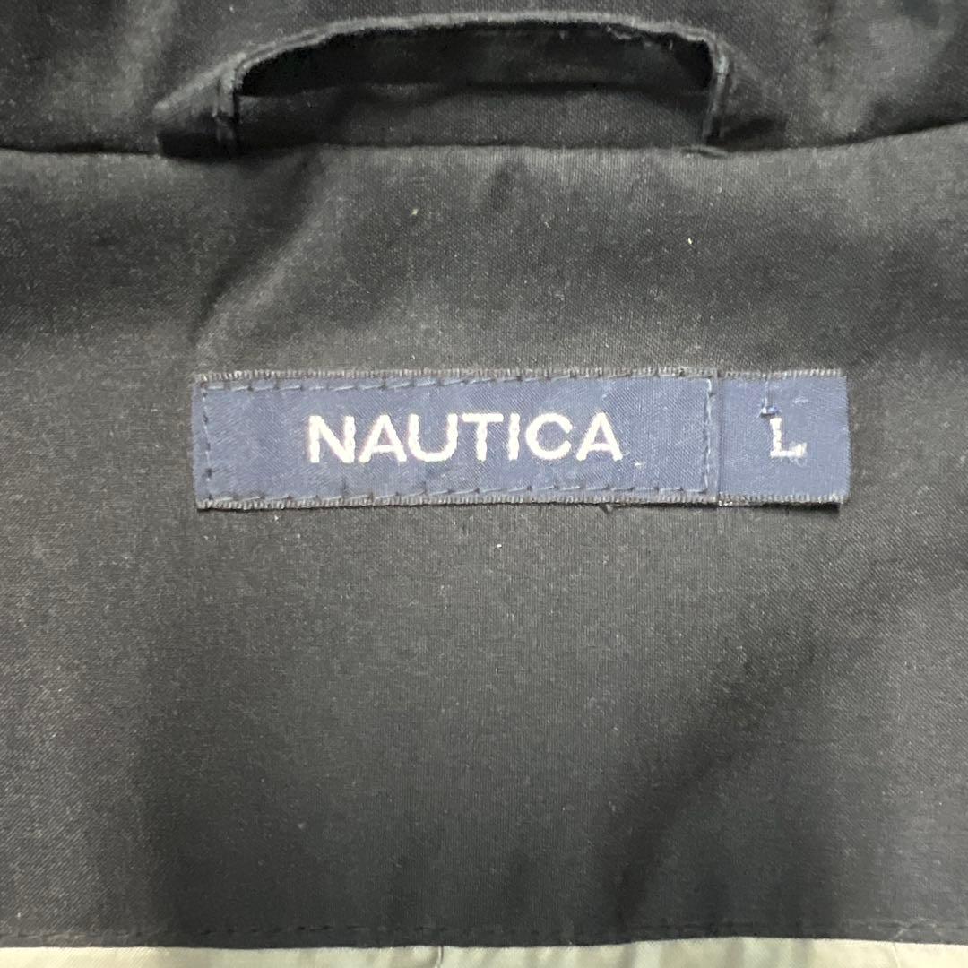 NAUTICA GORE-TEXブラックサイズL 刺繍ロゴ防水ジャケットナイロン