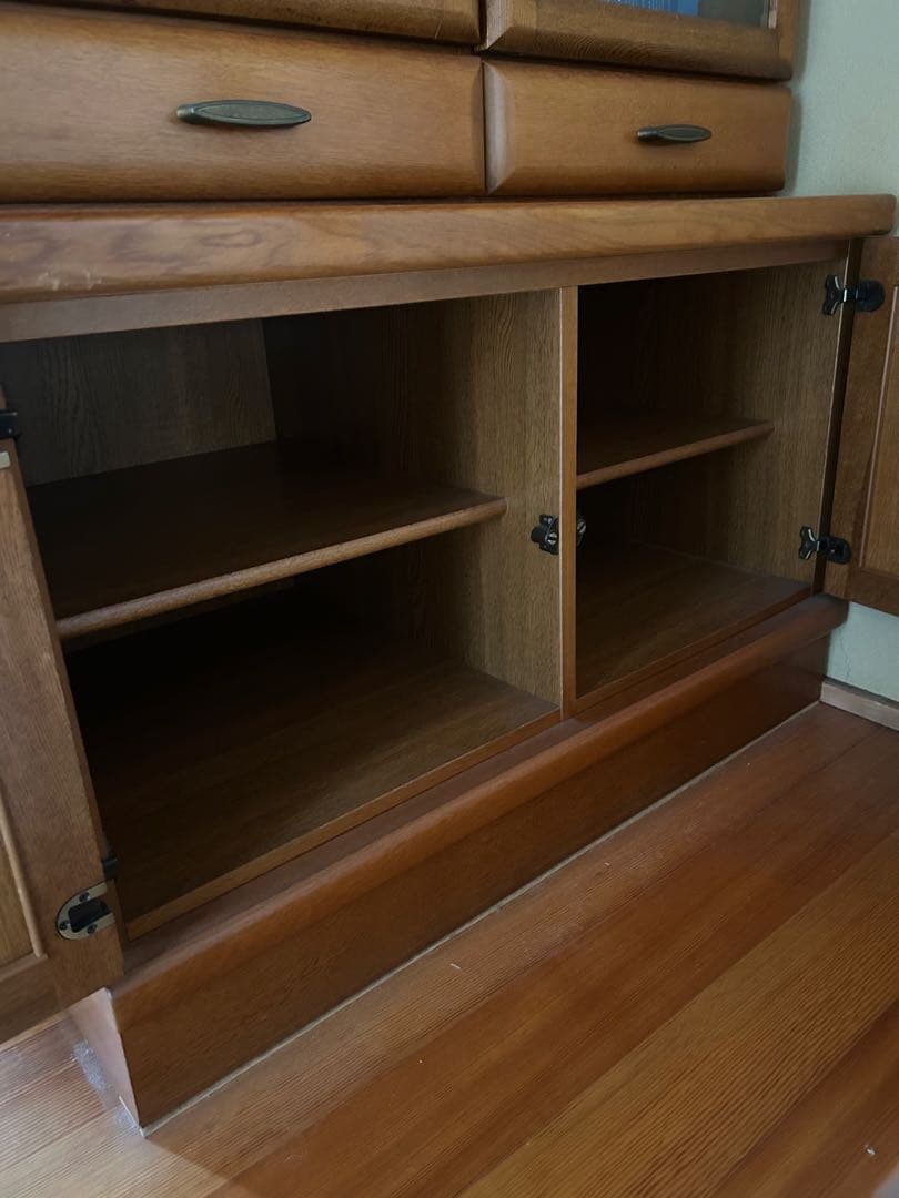 レトロ 木製 食器棚 本棚 ブラウン ディスプレイ キャビネット