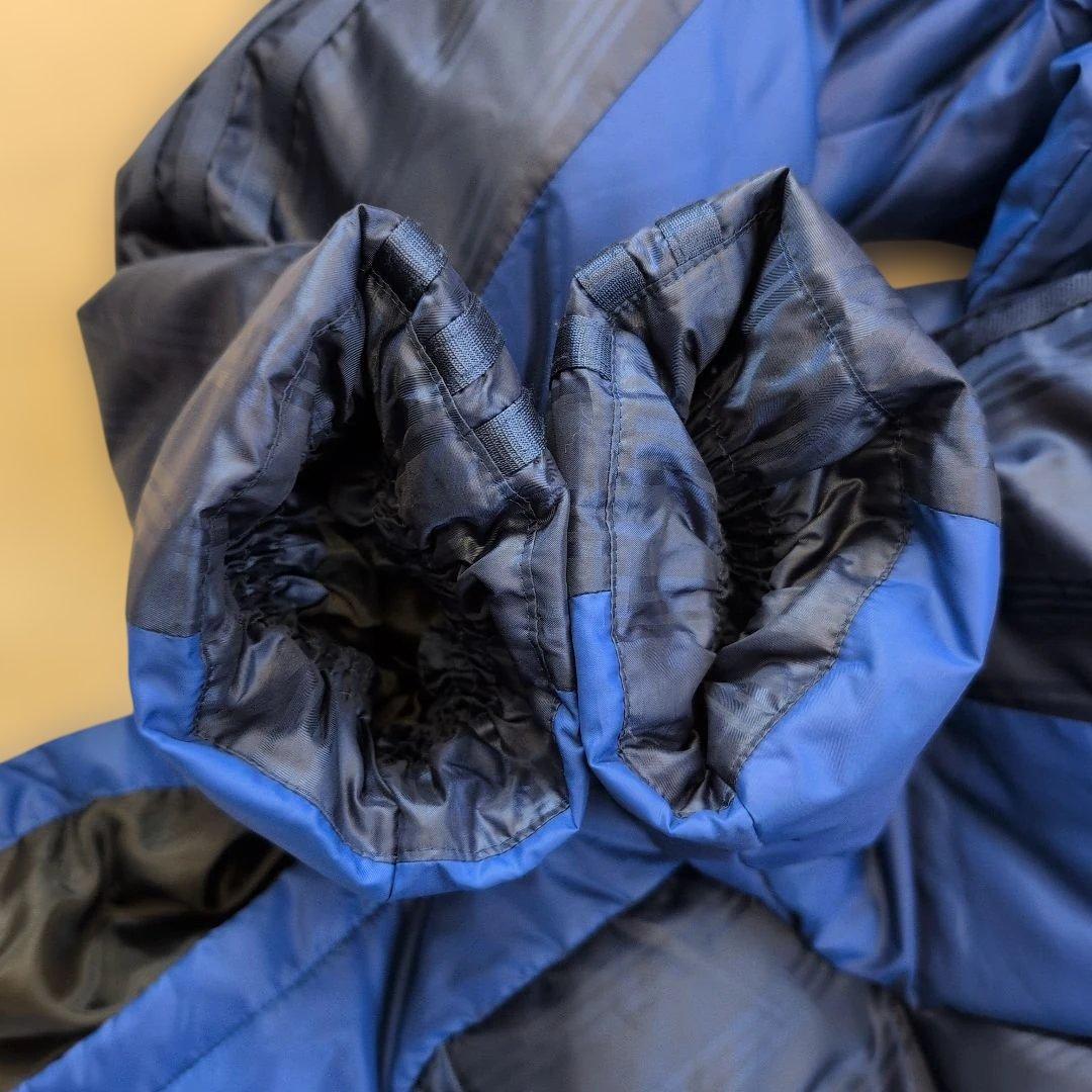 adidas ダウン ベンチコート ネイビー