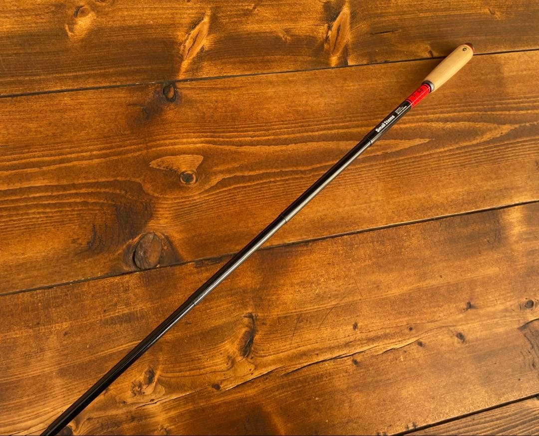 小物釣り竿　タナゴ竿　レッド×ブラック　210cm ウッドグリップ　振り出し竿