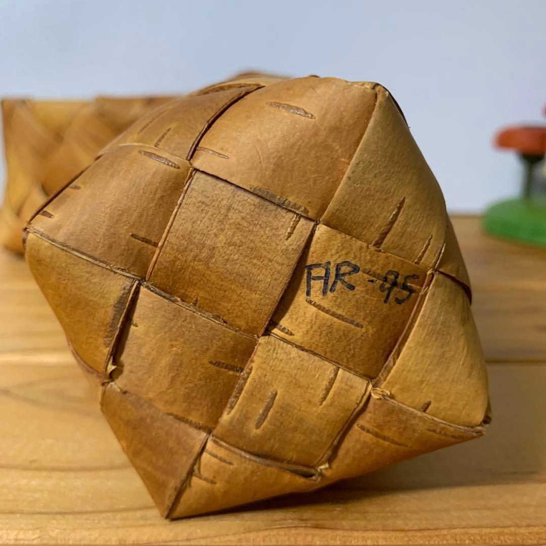 北欧ビンテージ　白樺かご3点セット