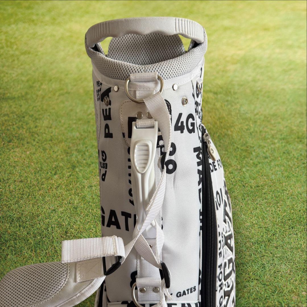 パーリーゲイツ　キャディバッグ　総柄　白　黒　ショルダー式　スタンド式　軽量