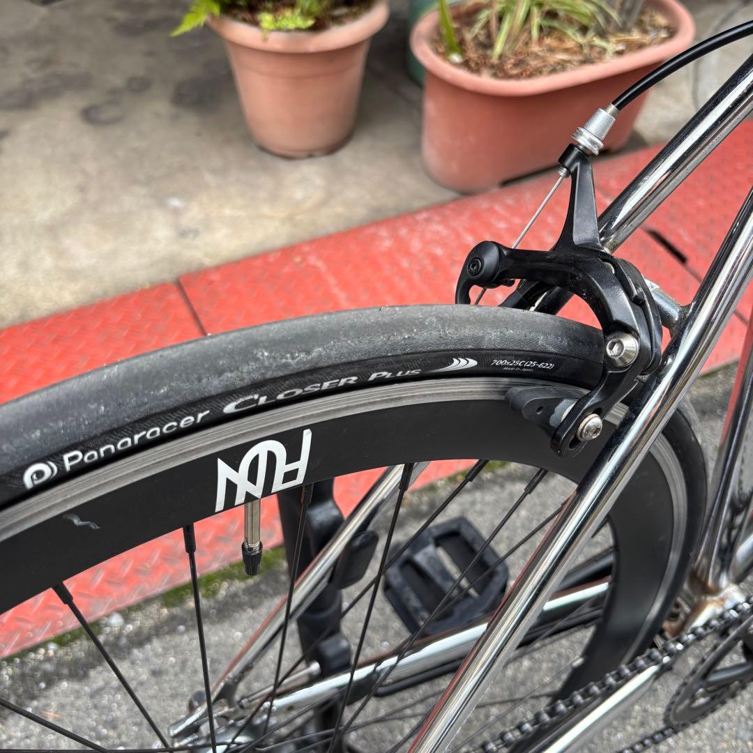 発送可 FUN ANGUS メッキ ピストバイク 車体 53 クロモリ