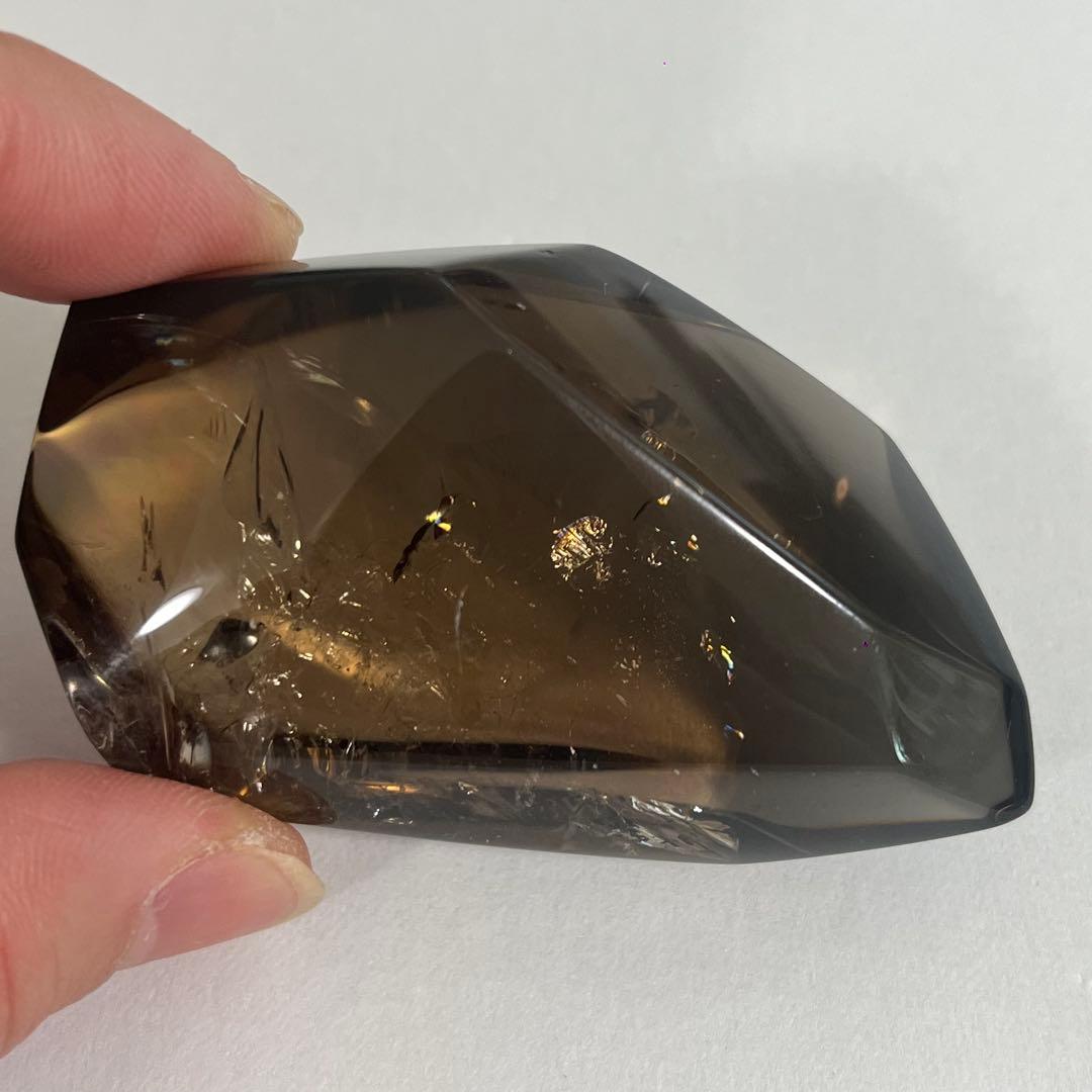 【天然石】スモーキー(ゼウス)シトリンクォーツ　フリーカット　専用箱付き 81g