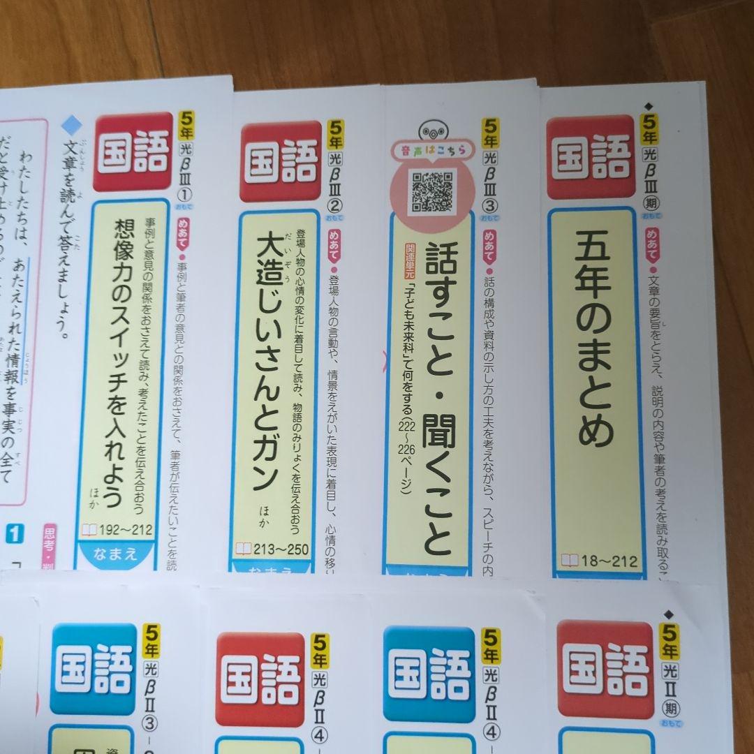 国語 5年生 カラーテスト　光村図書　正進社