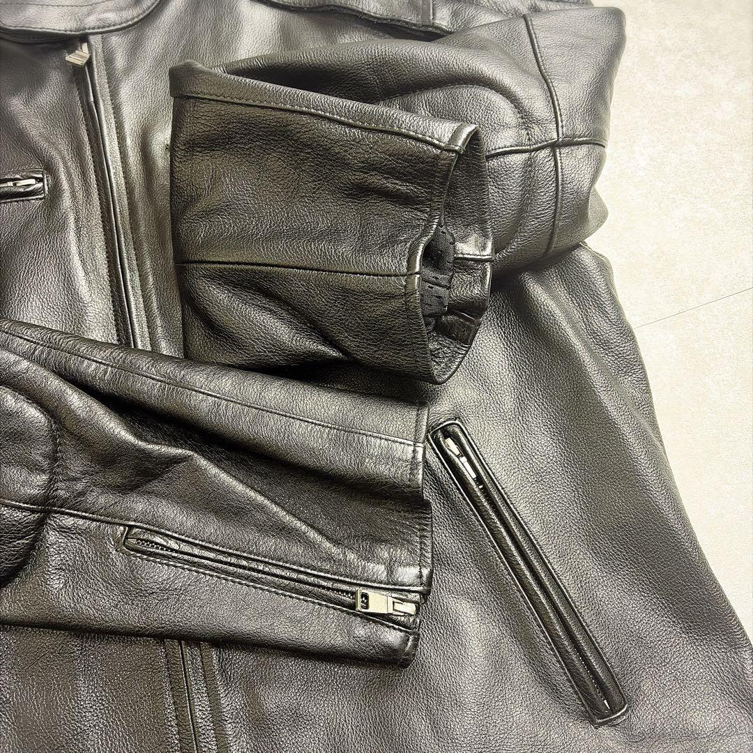 ト*ン様 カウレザー シングルライダース 本革 レザージャケット 4XL 大きい