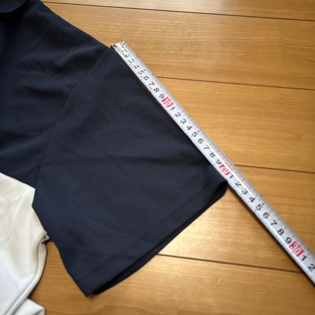 未使用 ムータマリン ヘムリブ ポロシャツ ロゴ 鹿子 赤 白 紺 メンズ