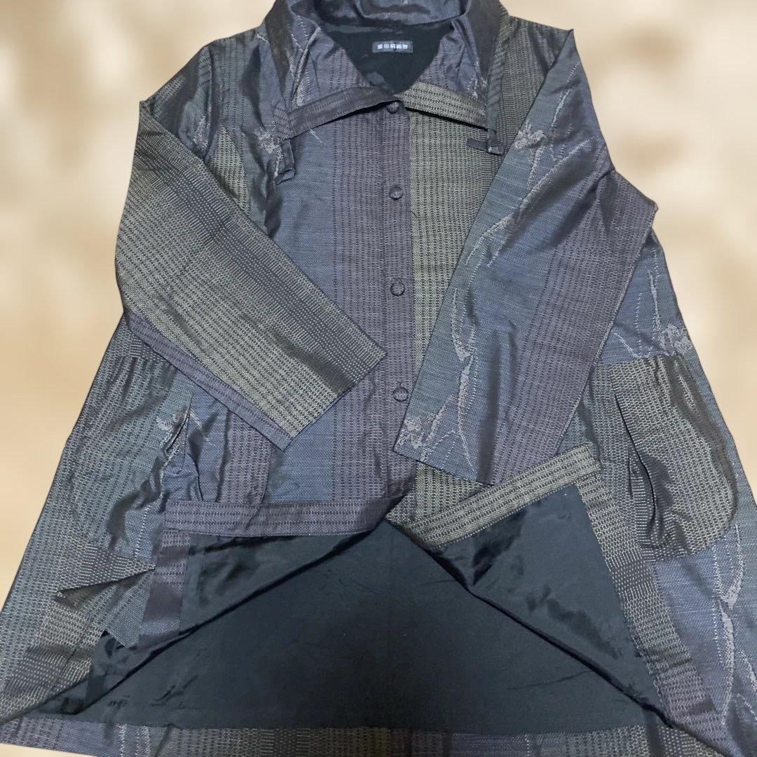 日本製　鹿児島奄美市　大島紬　重田絹織物　重田ケイ子　絹100% ジャケットM