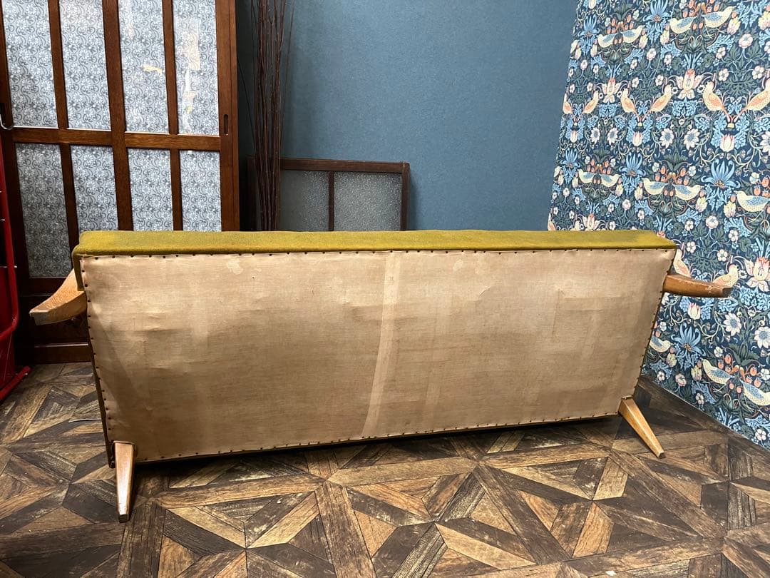 ビンテージ ソファ インテリア アンティーク 昭和レトロ 当時物 ３人掛け
