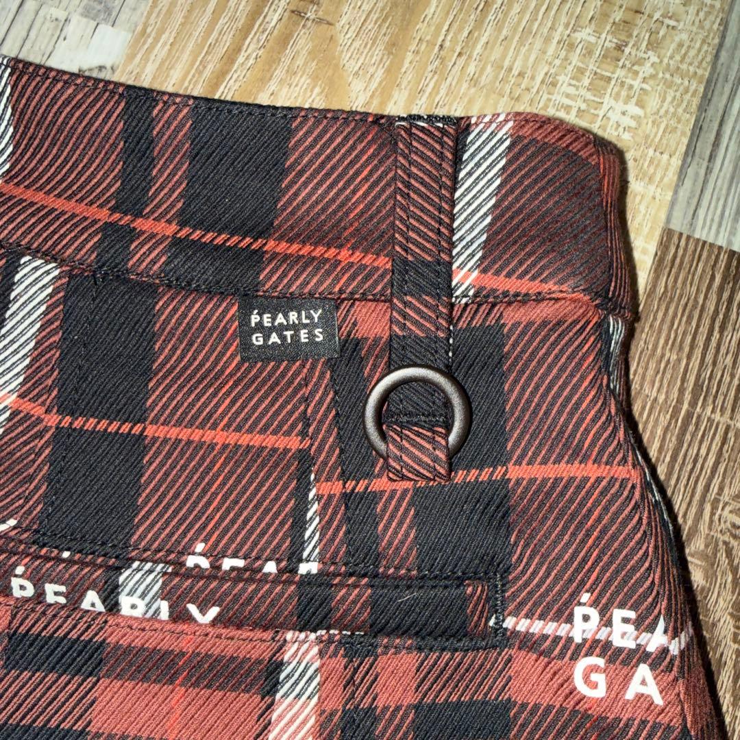 未使用品PEARLY GATES コットンストレッチカルゼチェック スカート