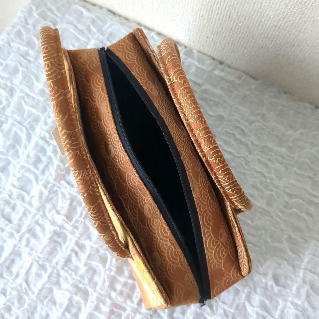 【未使用・タグ付】利休バッグ　和装　シルク　和柄　お茶　着物　絹