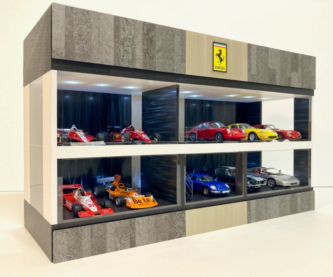 1/43仕様・階段、植栽、ベンチ付・2層式ディスプレーBOX / ネオジオラマ