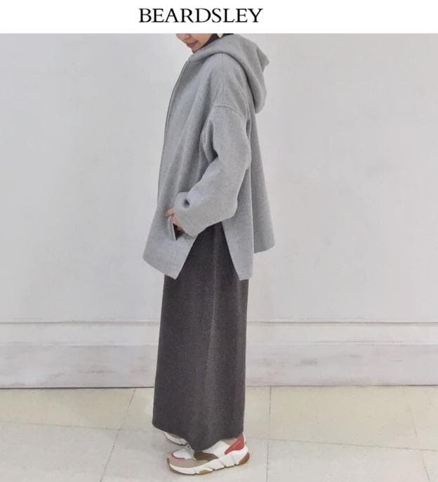 訳あり☆早い者勝ち☆BEARDSLEY*定番 ウールナイロン フーディコート
