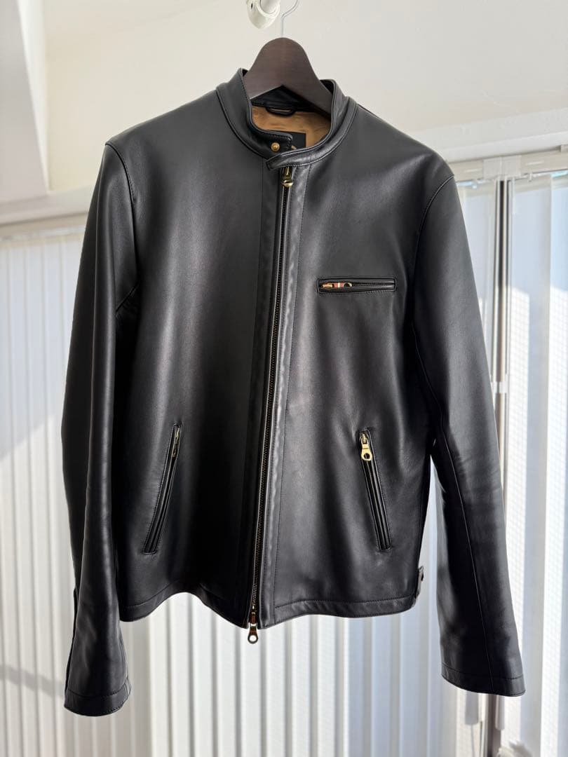 CINQUANTA スタンドカラー シングルライダース サイズ希少52