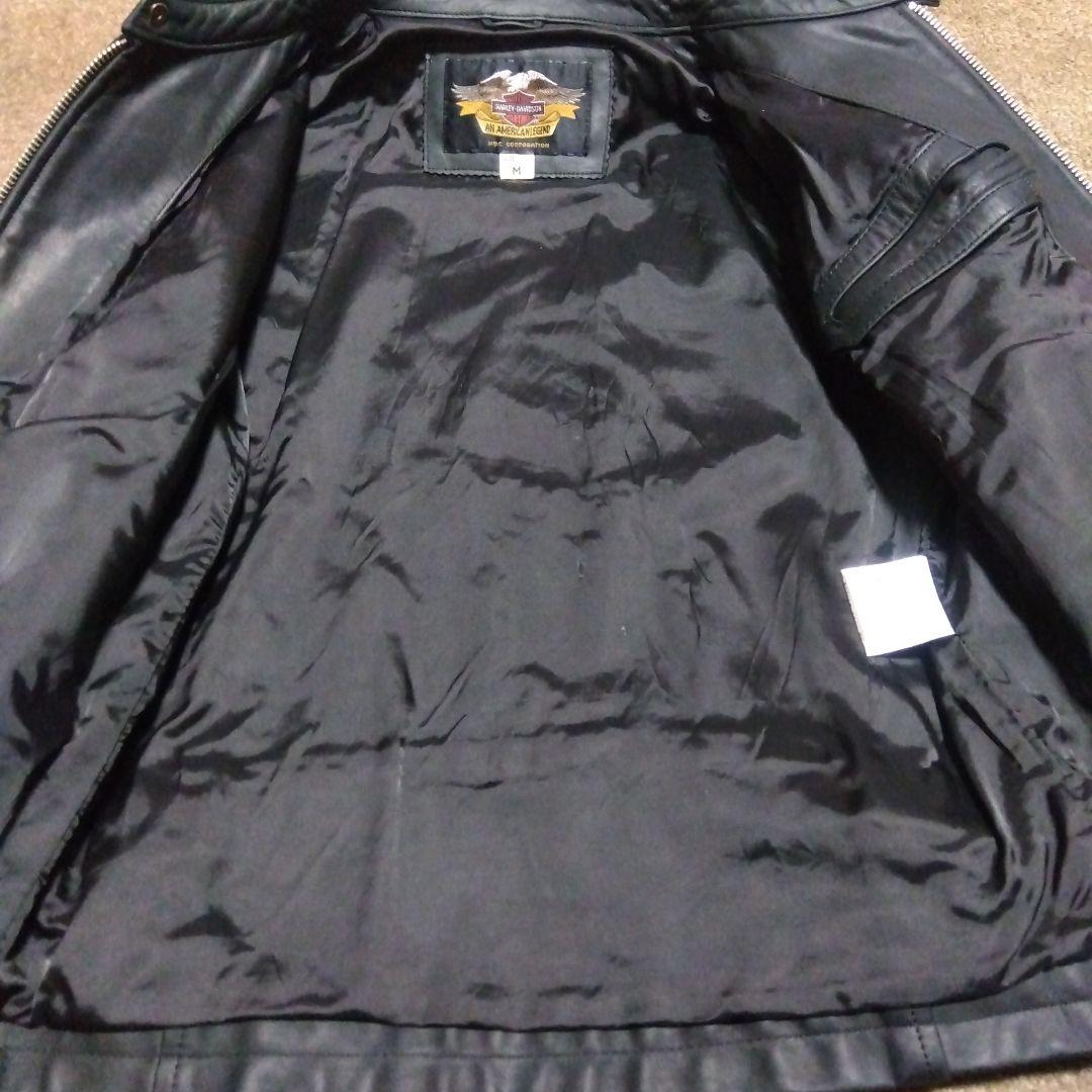 Mサイズ 美品 ハーレーダビッドソン 純正 レザー シングルライダースジャケット