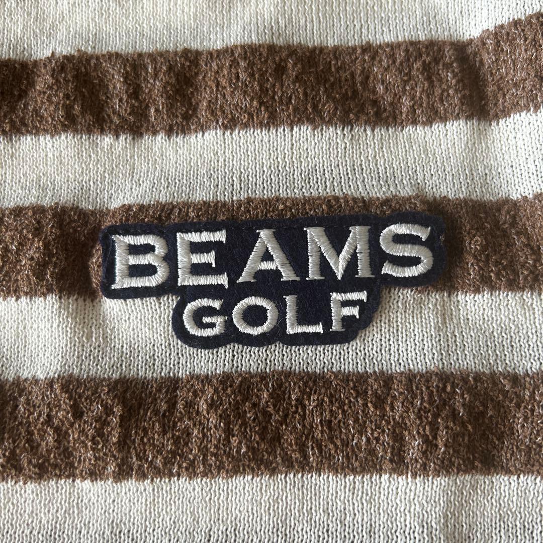 超美品★ビームスゴルフ★爽やかブラウンストライプサマーセーター ★春夏★お買い得