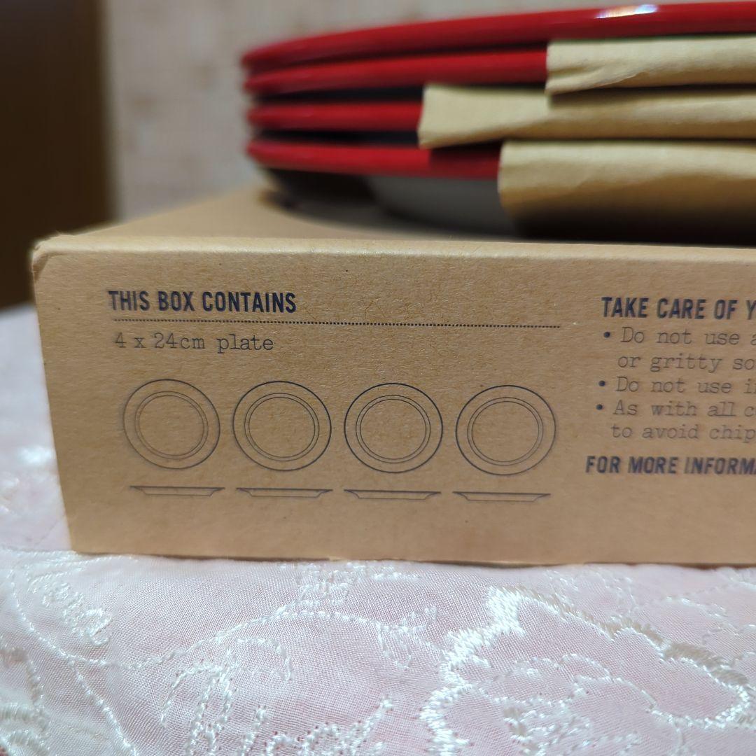 Falcon ホーロー製キャンプ皿 直径24cm・4枚セット・未使用品・元箱入