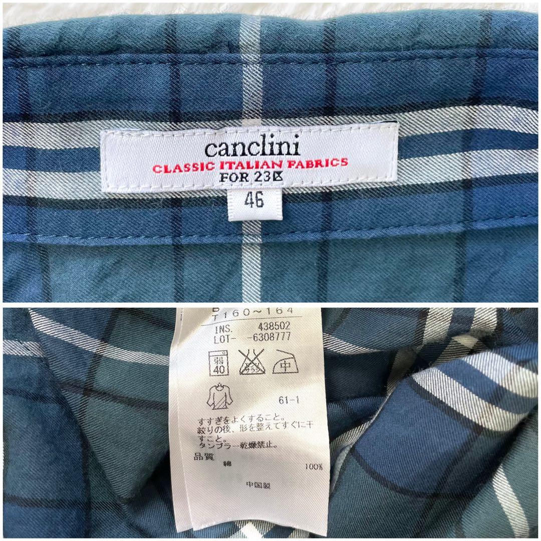 大きいサイズ 23区 canclini チェックシャツ 46