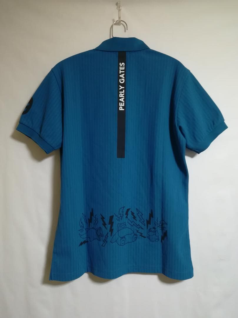 PEARLY GATES ポケモン 半袖ポロシャツ メンズ ブルー サイズ5