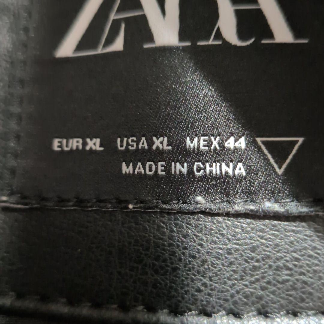 【完売品】ZARAフェイクレザー　シングルライダースジャケット　ブラック　XL