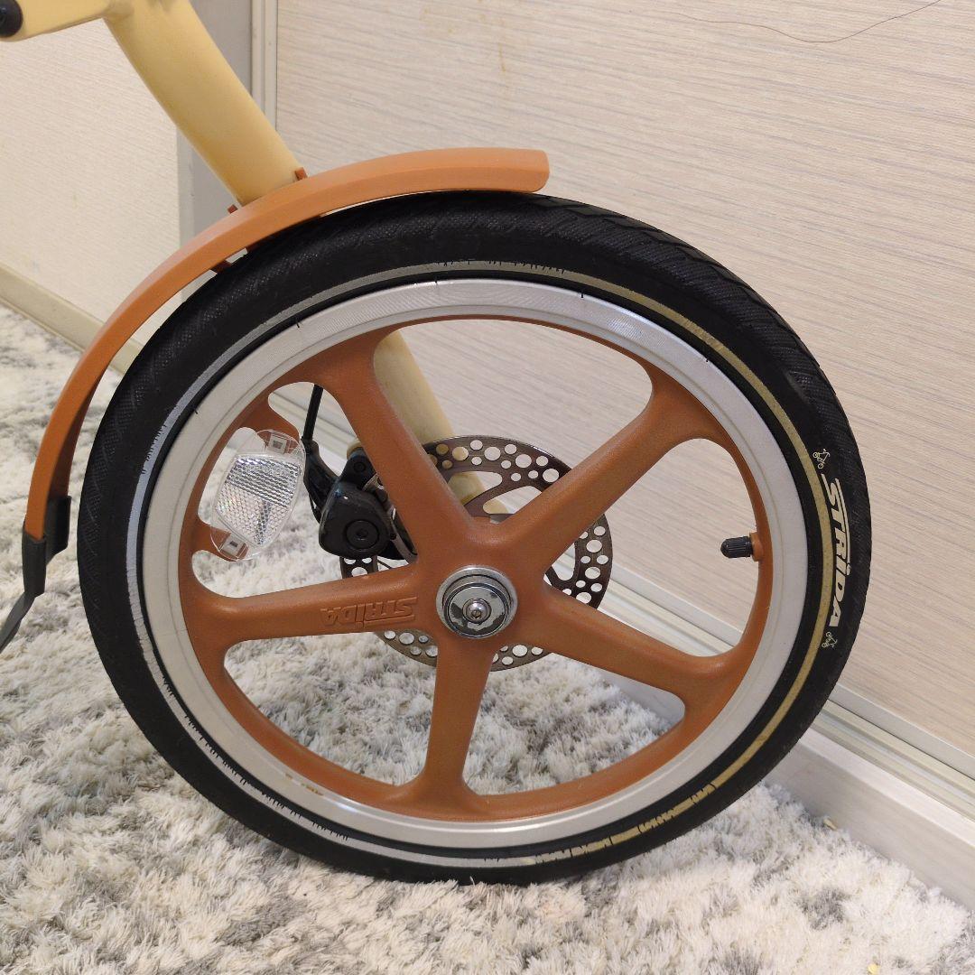 折りたたみ自転車 クリーム色 アルミ製