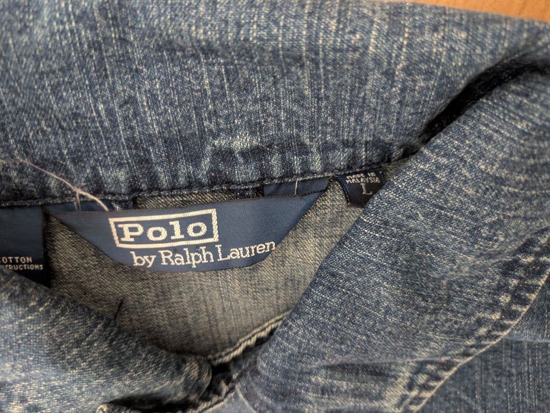 デニム ライダース コート ラルフローレン ralph polo 名作 Ｌ