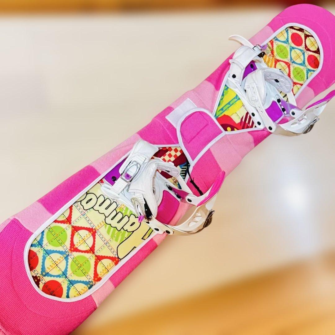 144cm ハミック スノーボード ピンク/マルチカラービンディング女性初心者