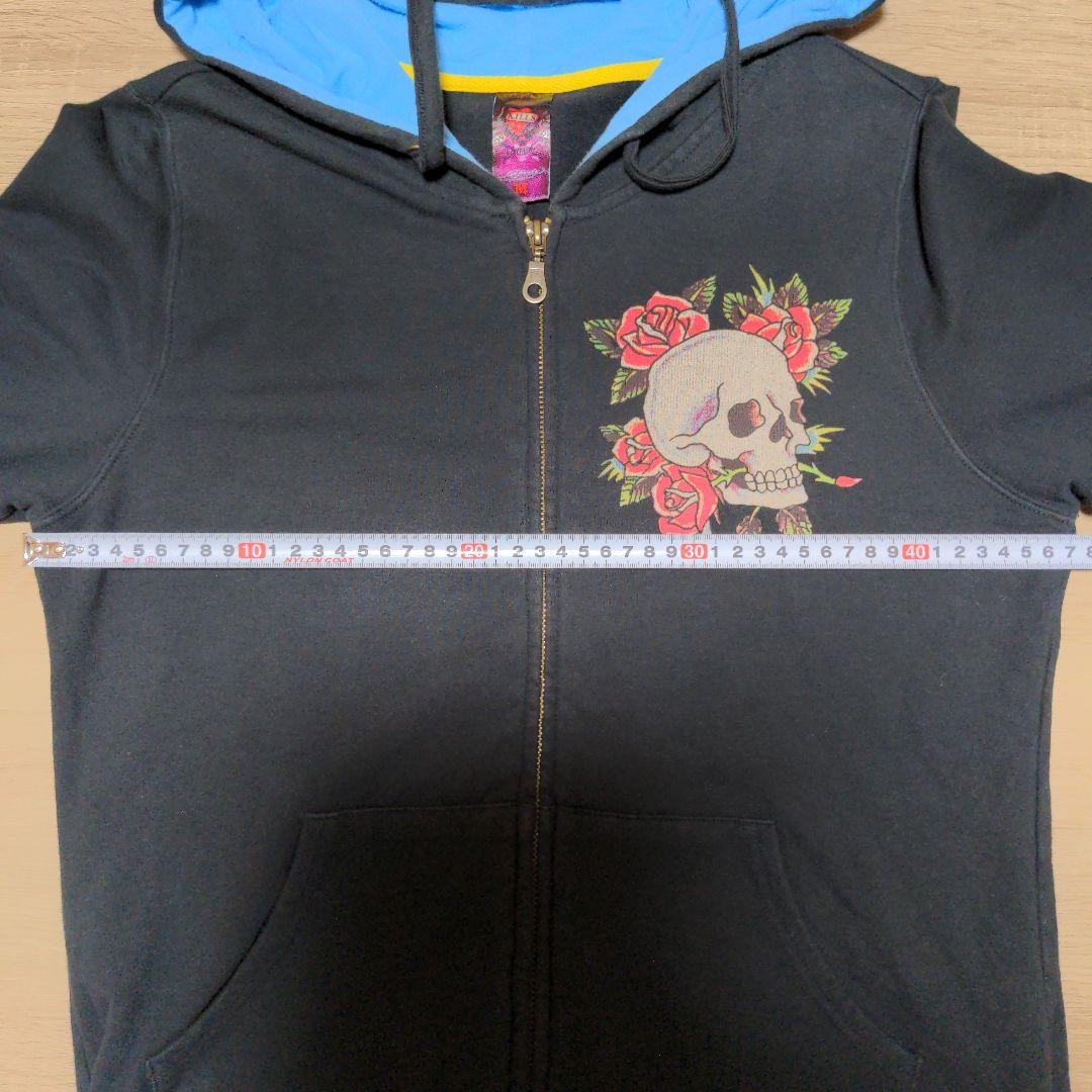 Ed Hardy エドハーディー ジップアップパーカー 黒色 スカル レディース