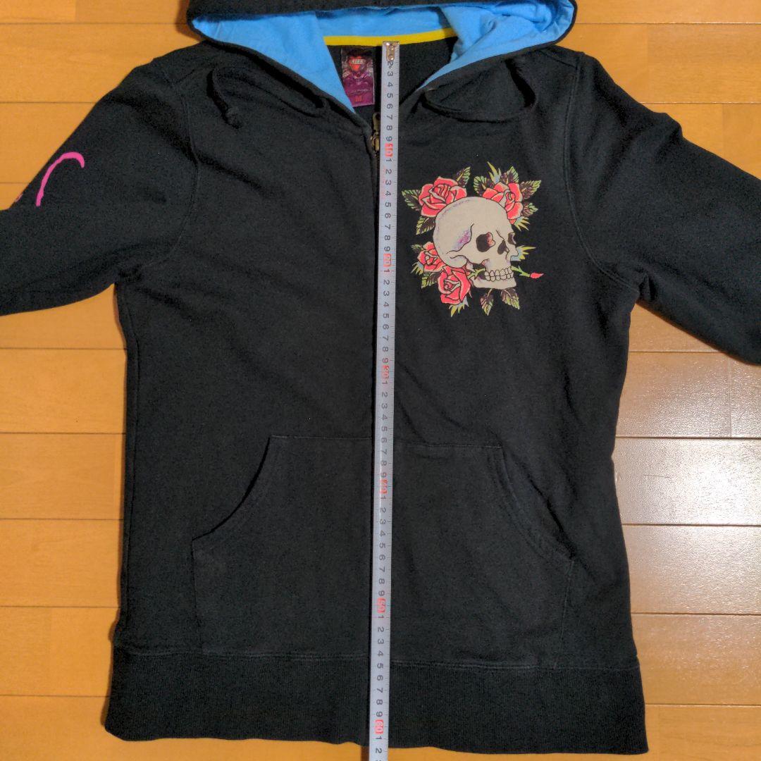 Ed Hardy エドハーディー ジップアップパーカー 黒色 スカル レディース