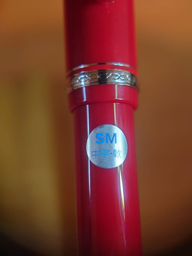 廃盤色 PILOT 万年筆 エラボー 樹脂軸 赤 ペン先14K 字幅SM 中軟字