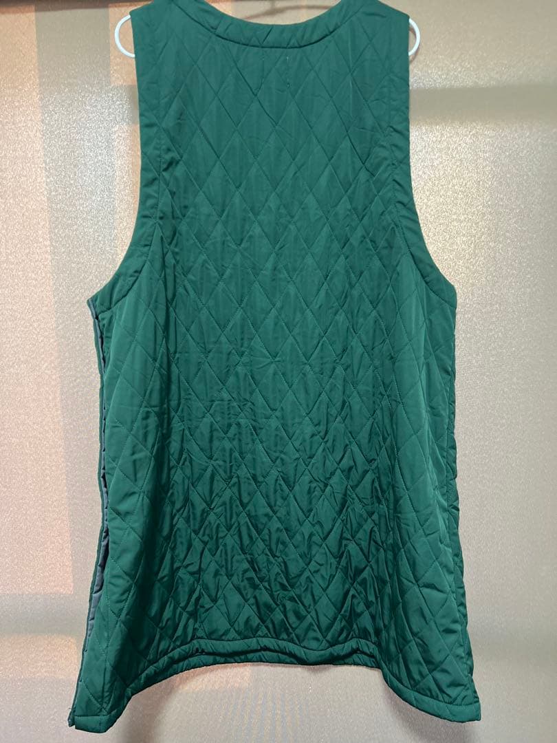 新品　栗原はるみ　グリーン キルティング ロングエプロン