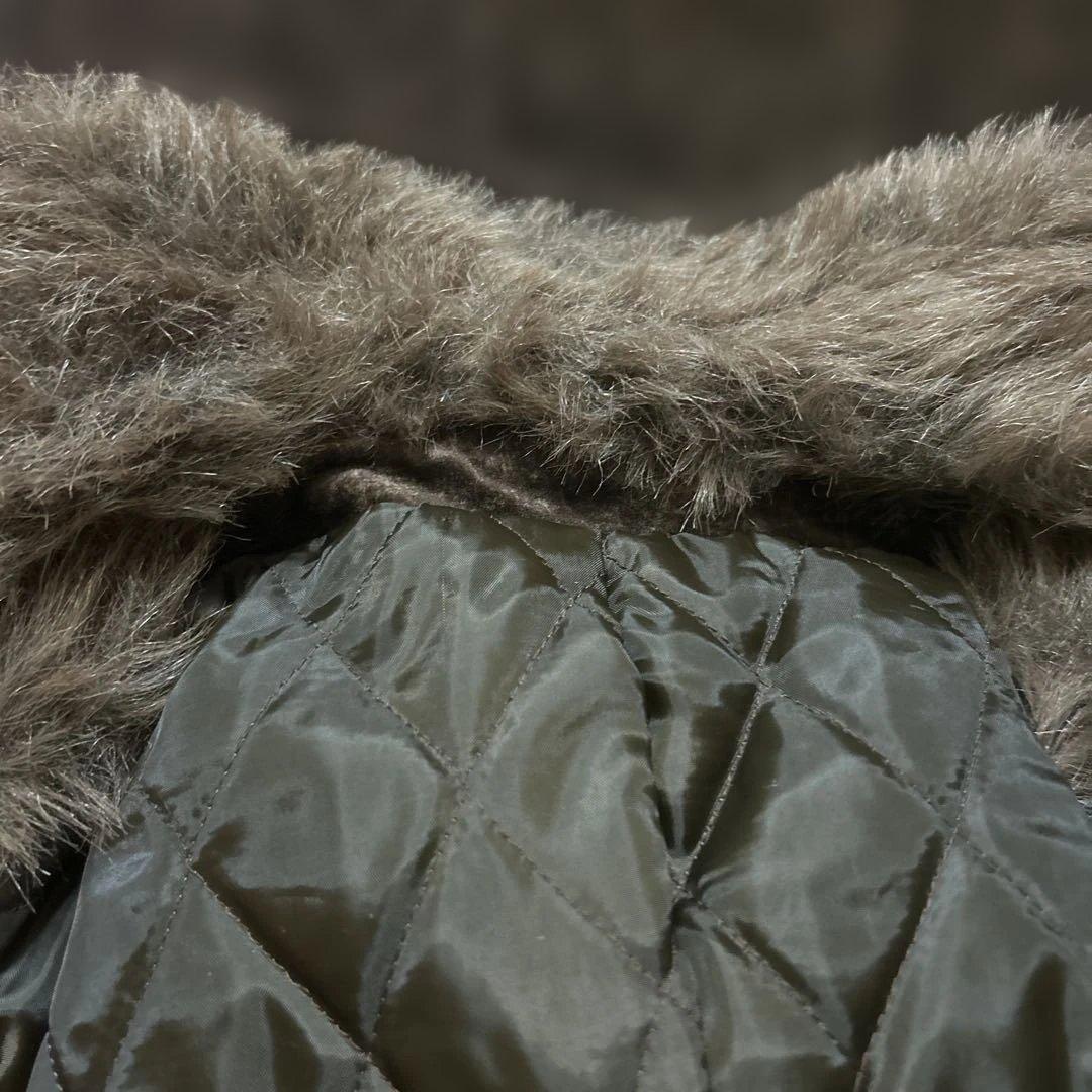 ファー付きブラウンハーフコート　ヴィンテージ美品