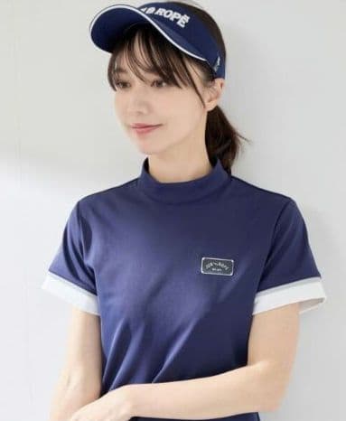 再値下げ新品　ジュンアンドロペ　モックネックL　紺ネイビー定価23100円