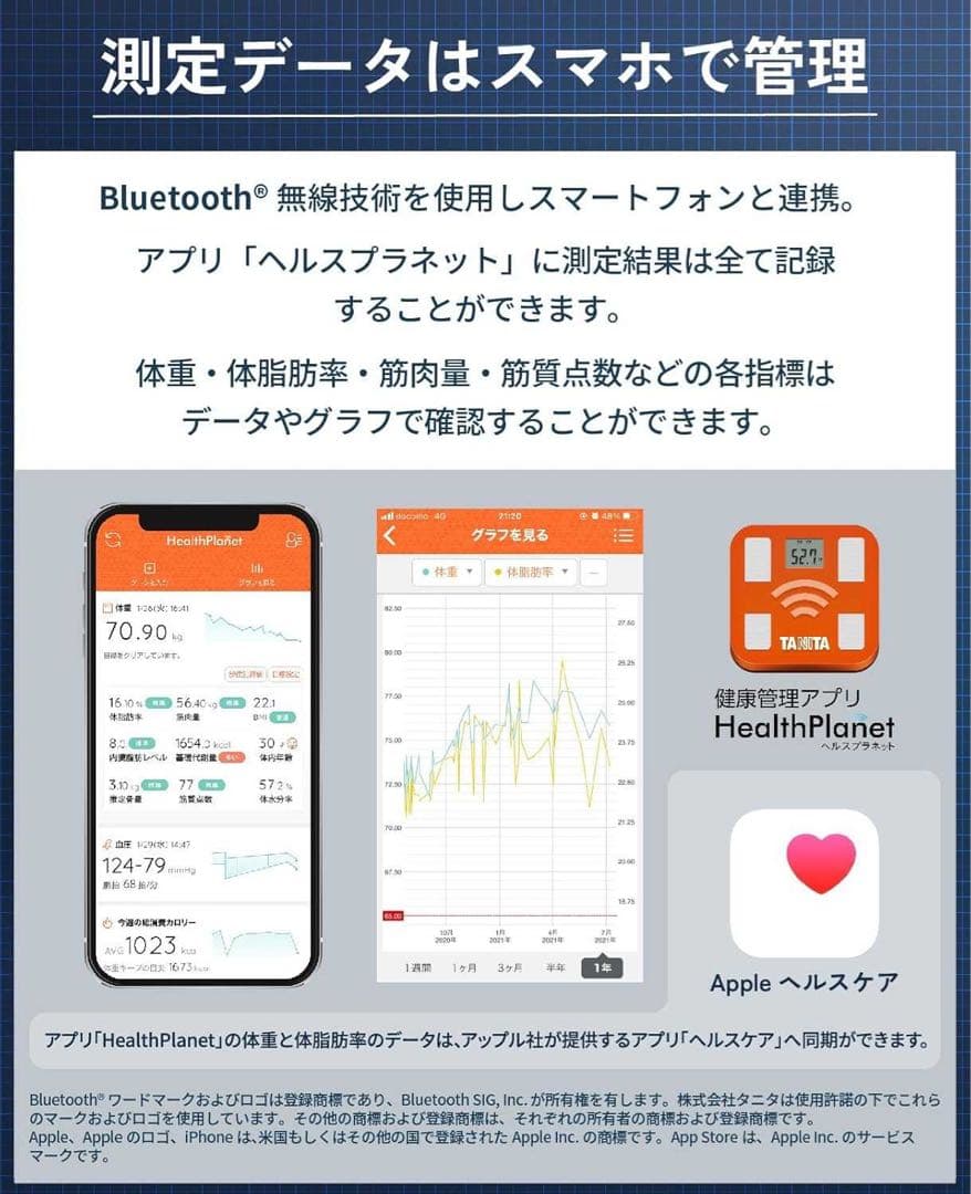 タニタ 体組成計 スマホ連動 RD-915-BK 体重計 ヘルスメーター