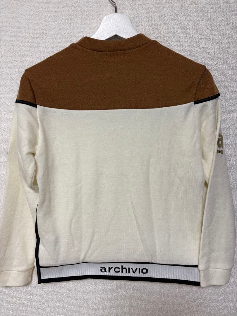 archivio 長袖セーター 38 アイボリー/ブラウン