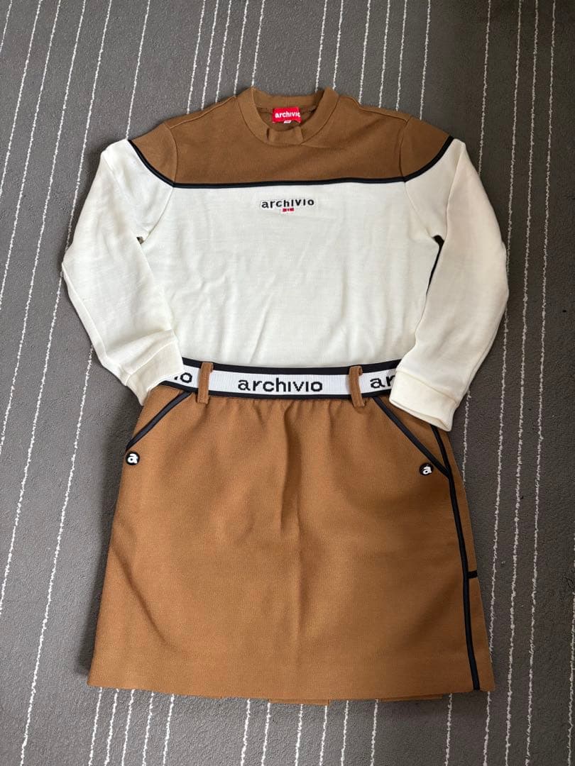 archivio 長袖セーター 38 アイボリー/ブラウン