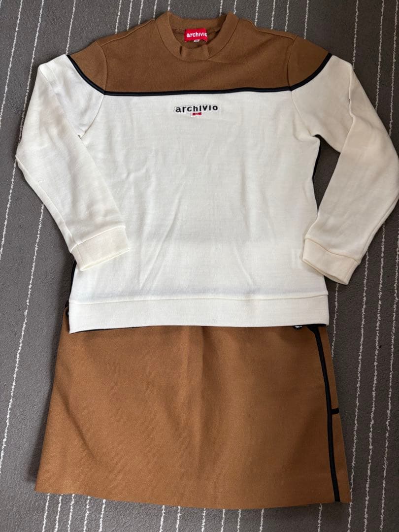archivio 長袖セーター 38 アイボリー/ブラウン