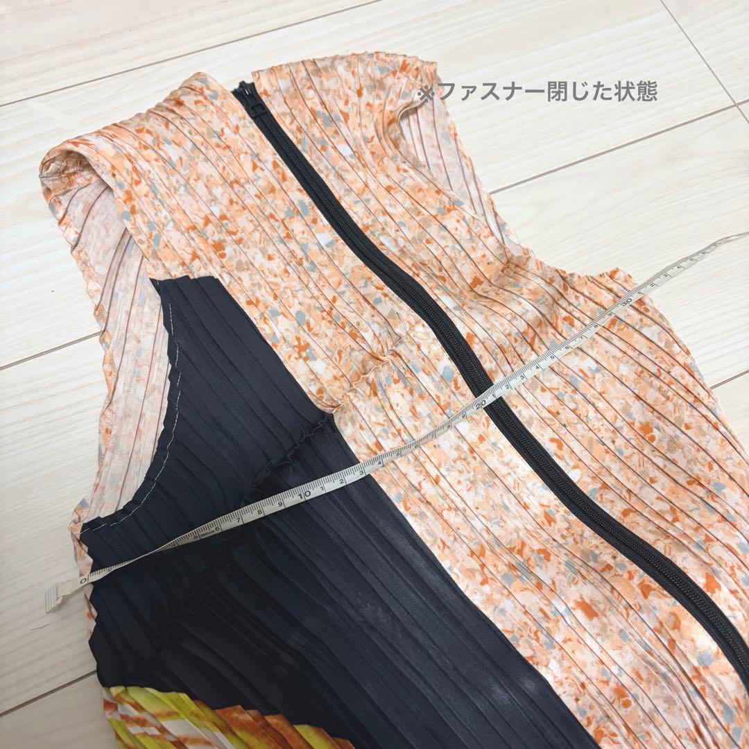 イッセイミヤケ　プリーツ　ロング　ワンピ　マルチウェイ　美品　ピンク　オレンジ系